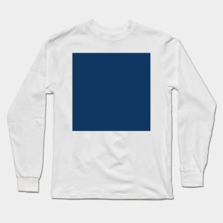 Solid Navy Dark Blue Monochrome Minimal Design Long Sleeve T-Shirt